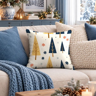 Chic Nordic Winter Forest Woodland Throw Pillow Ar