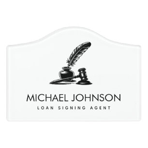 Chic Notary Loan Signing Agent Professional Door Sign