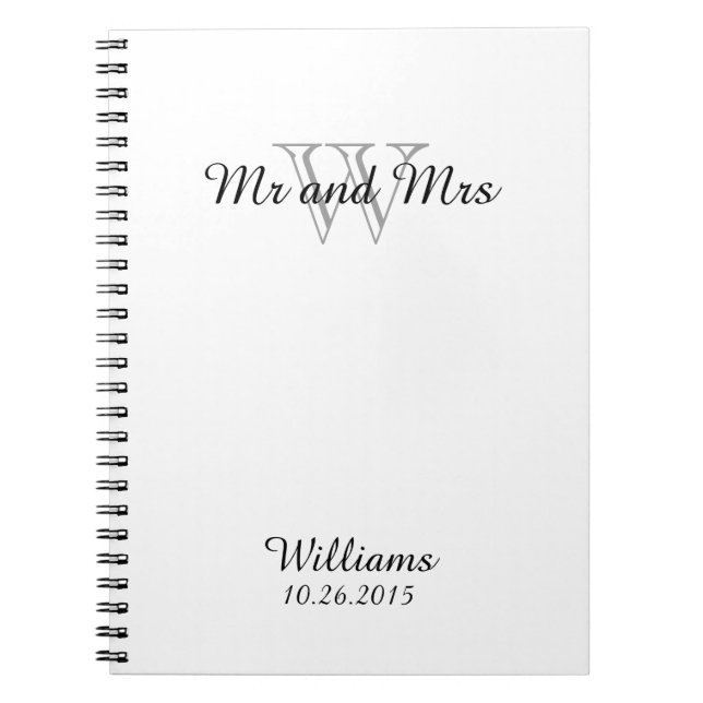 CHIC NOTEBOOK_"Mr & Mrs" WHITE Notebook (Front)