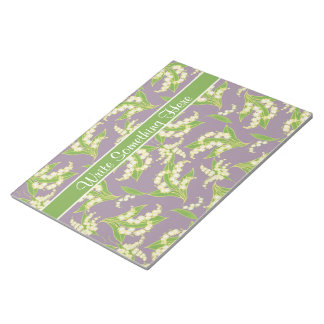 Chic Notepad or Jotter: Lily of the Valley, Mauve