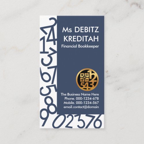 Chic Numbers Frame Financial Accounts Business Card