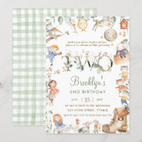 Chic Nursery Rhyme Greenery 2nd Birthday Neutral