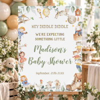 Chic Nursery Rhyme Greenery Baby Shower Welcome