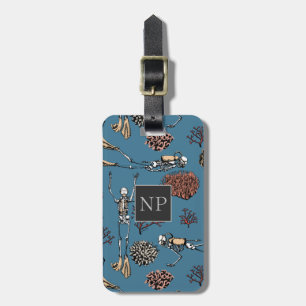 Chic Ocean Scuba Diver & Coral Luggage Tag