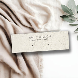 CHIC OFF WHITE GREY TERRAZZO STUD EARRING DISPLAY MINI BUSINESS CARD