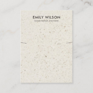 CHIC OFF WHITE TERRAZZO NECKLACE BRACELET DISPLAY BUSINESS CARD