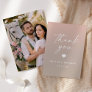 Chic Ombre Blush Pink & Khaki Beige Wedding Thank You Card
