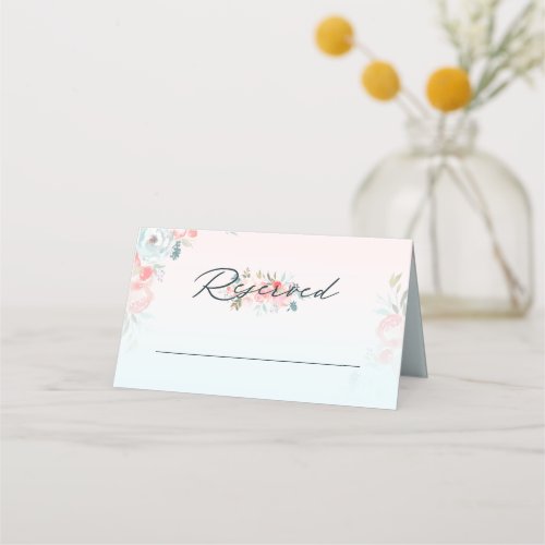 Chic Ombre French Garden Reserved Seating Wedding Place Card