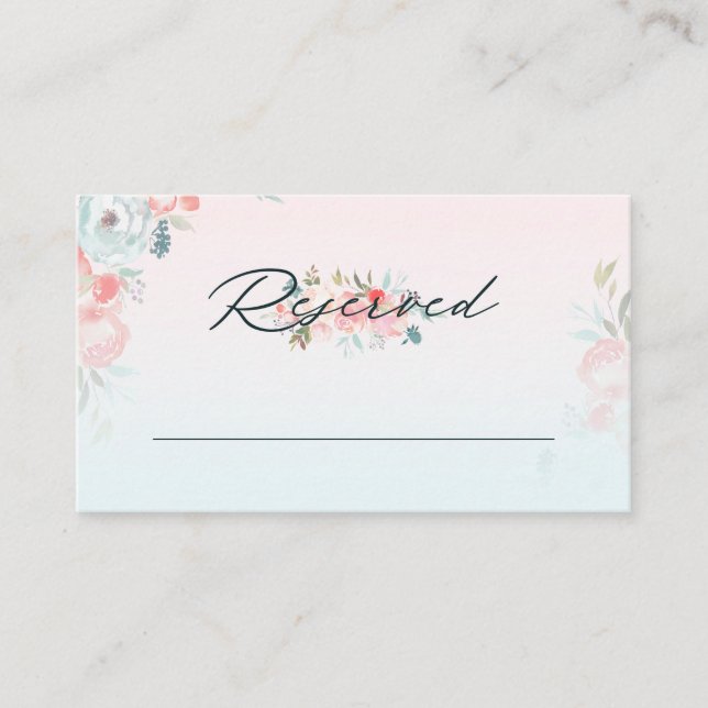 Chic Ombre French Garden Reserved Seating Wedding Place Card (Front)