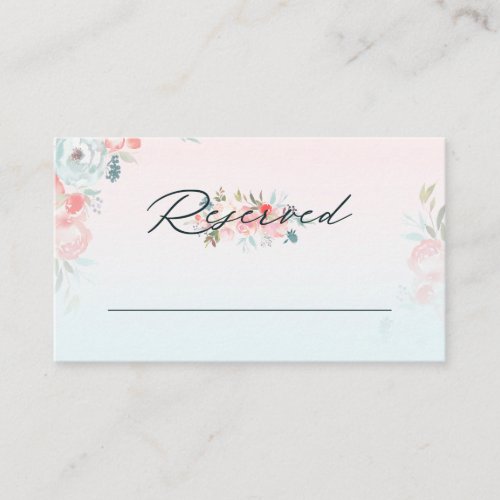 Chic Ombre French Garden Reserved Seating Wedding Place Card