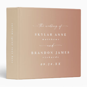 Chic Ombre Terracotta & Yellow Wedding Photo Album 3 Ring Binder