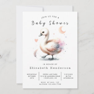 Chic Online Swan Baby Shower Invitation