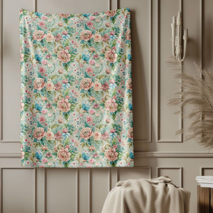 Chic Opulent Rococo Inspired Regal Home Accent  Fleece Blanket