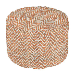 Chic orange chevron pattern pouf