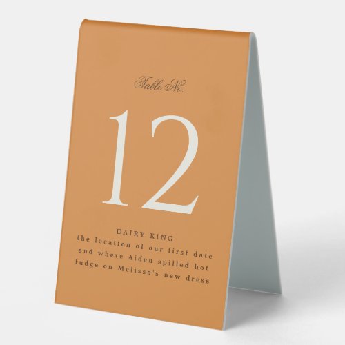 Chic Orange Event Table Tent Sign