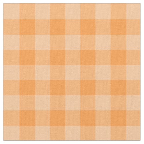 Chic Orange Gingham Plaid Pattern Fabric