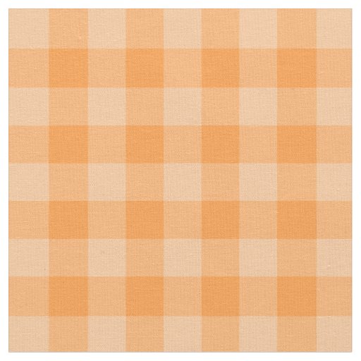 Chic Orange Gingham Plaid Pattern Fabric