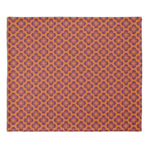 Chic Orange Grape Purple Abstract Flower Duvet Cover
