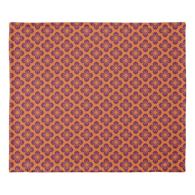 Chic Orange Grape Purple Abstract Flower  Duvet Cover (Back)