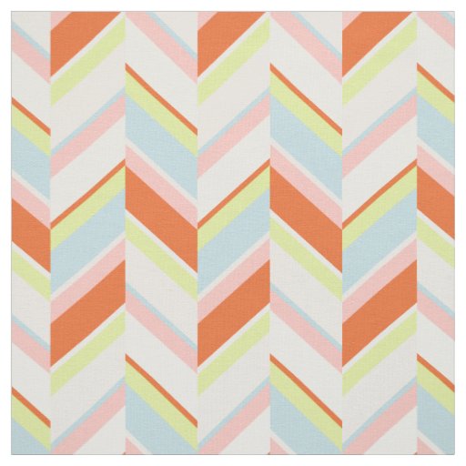 Chic orange pink yellow geometric chevron pattern fabric