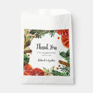 Chic Orange Slices and Cinnamon Christmas Favor Bag