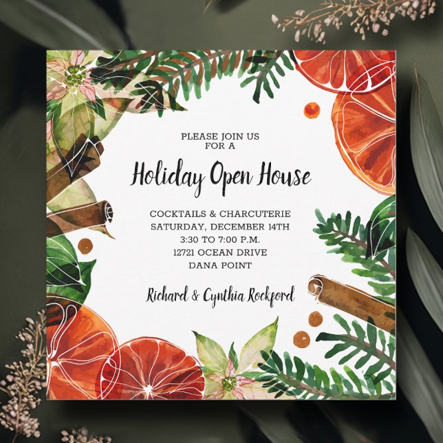 Chic Orange Slices and Cinnamon Christmas Invitation (Creator Uploaded)