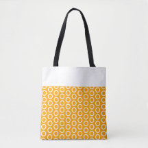 Chic Orange White Tiled Geo Pattern Color Block