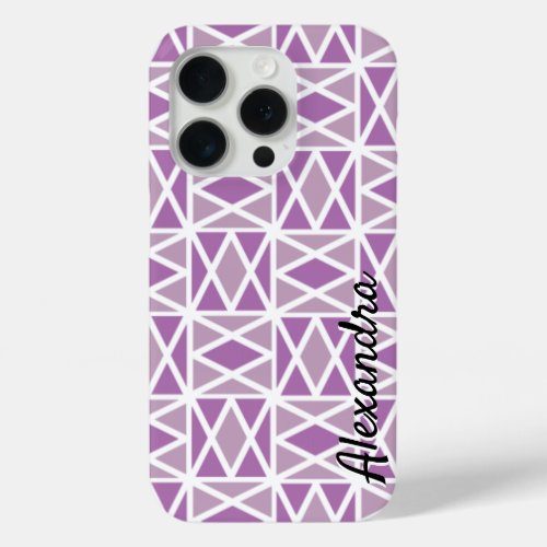 Chic Orchid and mauve tribal style pattern iPhone 15 Pro Case