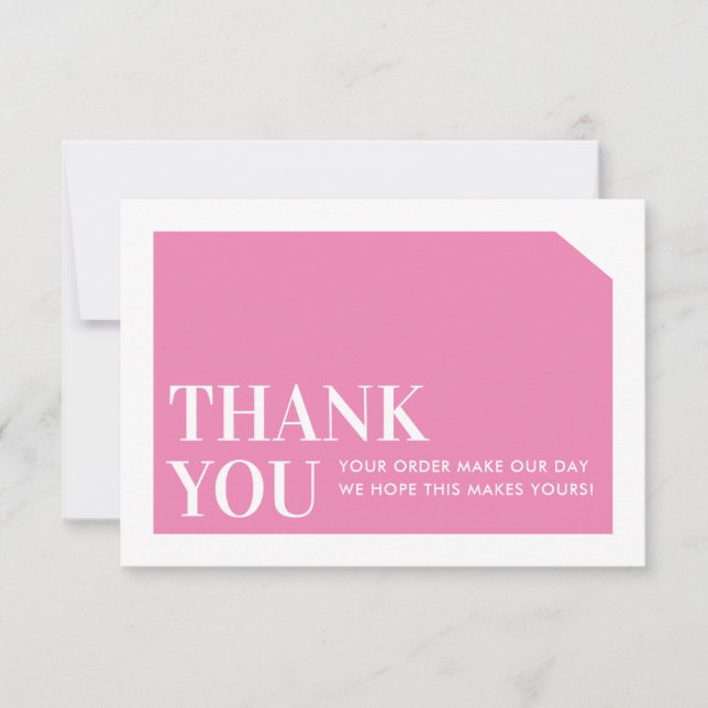 CHIC ORDER INSERT business thank you candy pink Card (Front)