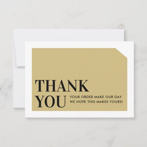 CHIC ORDER INSERT business thank you gold black