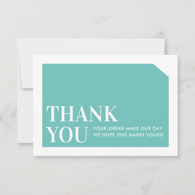 CHIC ORDER INSERT business thank you mint green (Front)