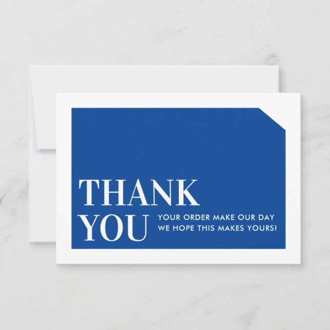 CHIC ORDER INSERT business thank you royal blue Card (Front)