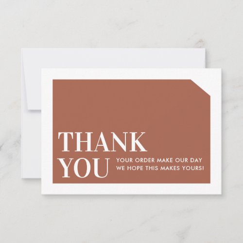 CHIC ORDER INSERT business thank you terracotta 