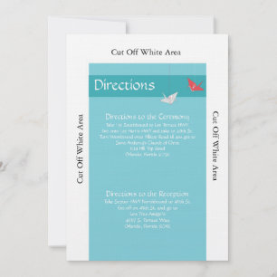 Chic Origami Birds Wedding Directions Card