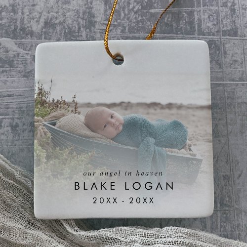 Chic Our Angel In Heaven Baby Photo Memorial Ceramic Ornament
