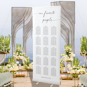 Chic Our Favorite People Wedding Seating Chart Retractable Banner