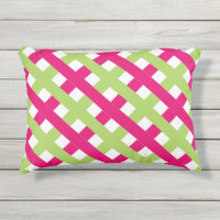 CHIC OUTDOOR PILLOW_60 GREEN/561 HOT PINK LATTICE