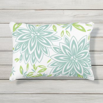 Chic Outdoor Pillow_pretty 415 Seafoam  Floral Outdoor Pillow by GiftMePlease at Zazzle