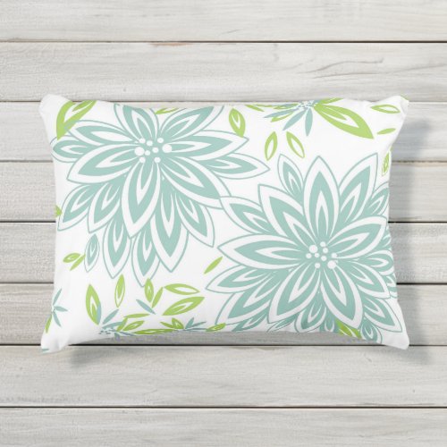 CHIC OUTDOOR PILLOW_PRETTY 415 SEAFOAM  FLORAL OUTDOOR PILLOW