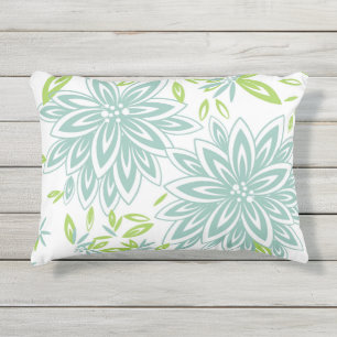 CHIC OUTDOOR PILLOW_PRETTY 415 SEAFOAM  FLORAL PILLOW