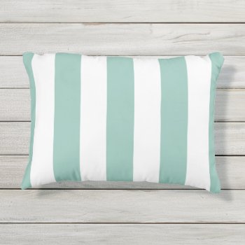 Chic Outdoor Pillow_pretty 415 Seafoam Stripes Outdoor Pillow by GiftMePlease at Zazzle