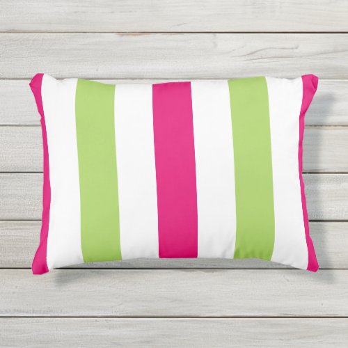 CHIC OUTDOOR PILLOW_PRETTY GREENHOT PINK STRIPES OUTDOOR PILLOW