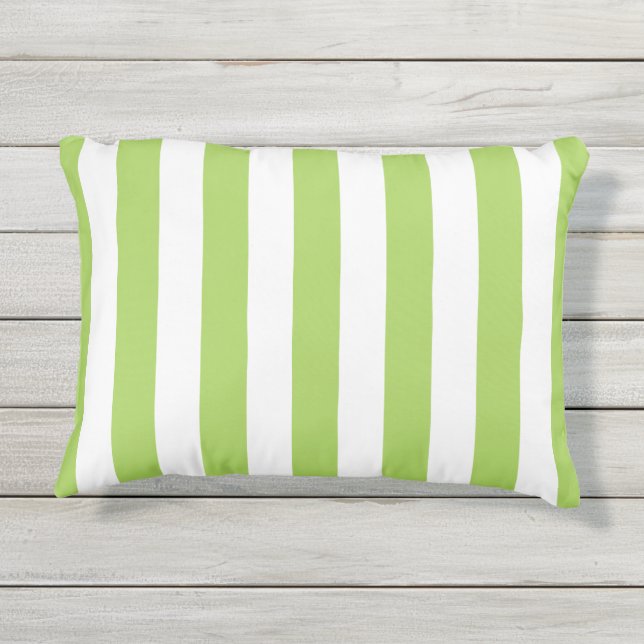 CHIC OUTDOOR PILLOW_PRETTY GREEN STRIPES PILLOW (Back)