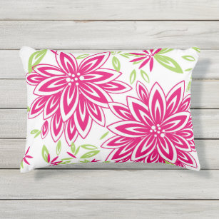 pink and green outdoor cushions