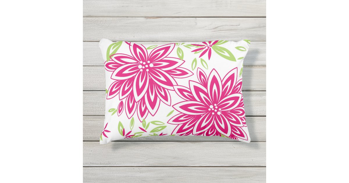 Chic Outdoor Pillow Pretty Hot Pink Fl - Hot Pink Outdoor Lumbar Pillows Chic Outdoor Pillow Pretty Hot Pink Fl - Hot Pink Outdoor Lumbar Pillows