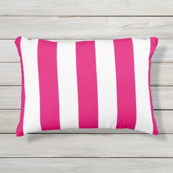 Chic Outdoor Pillow_pretty Hot Pink Stripes Outdoor Pillow by GiftMePlease at Zazzle