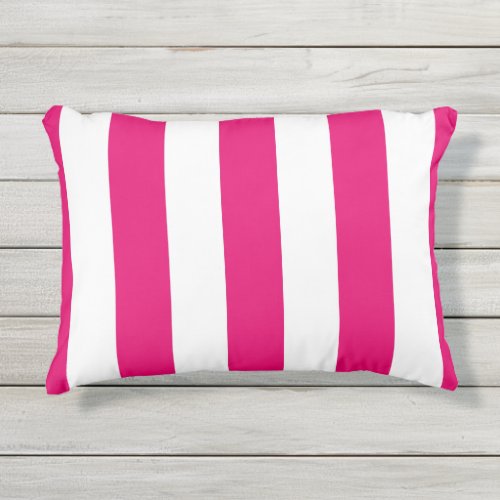 CHIC OUTDOOR PILLOW_PRETTY HOT PINK STRIPES OUTDOOR PILLOW