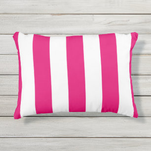 CHIC OUTDOOR PILLOW_PRETTY HOT PINK STRIPES PILLOW