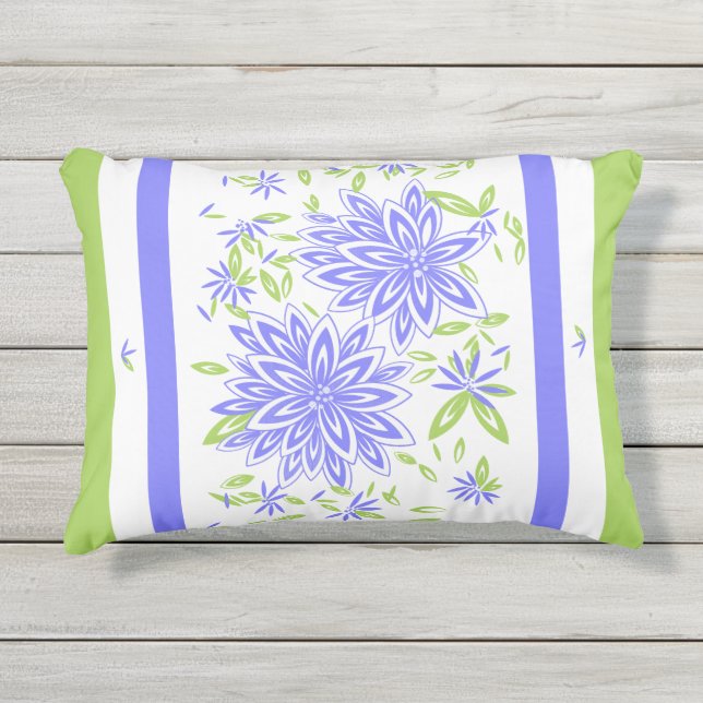 CHIC OUTDOOR PILLOW_PRETTY PERIWINKLE FLORAL PILLOW (Front)