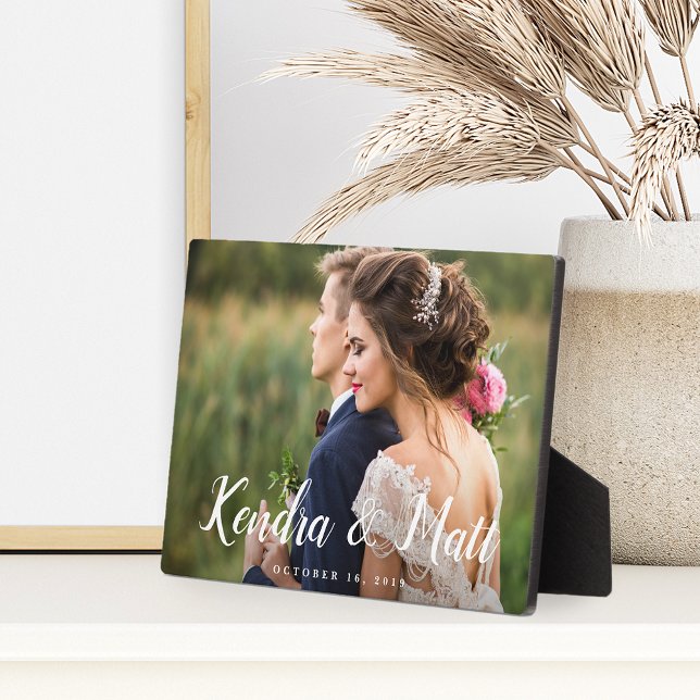 Chic Overlay | Personalized Wedding Photo Plaque (Creator Uploaded)